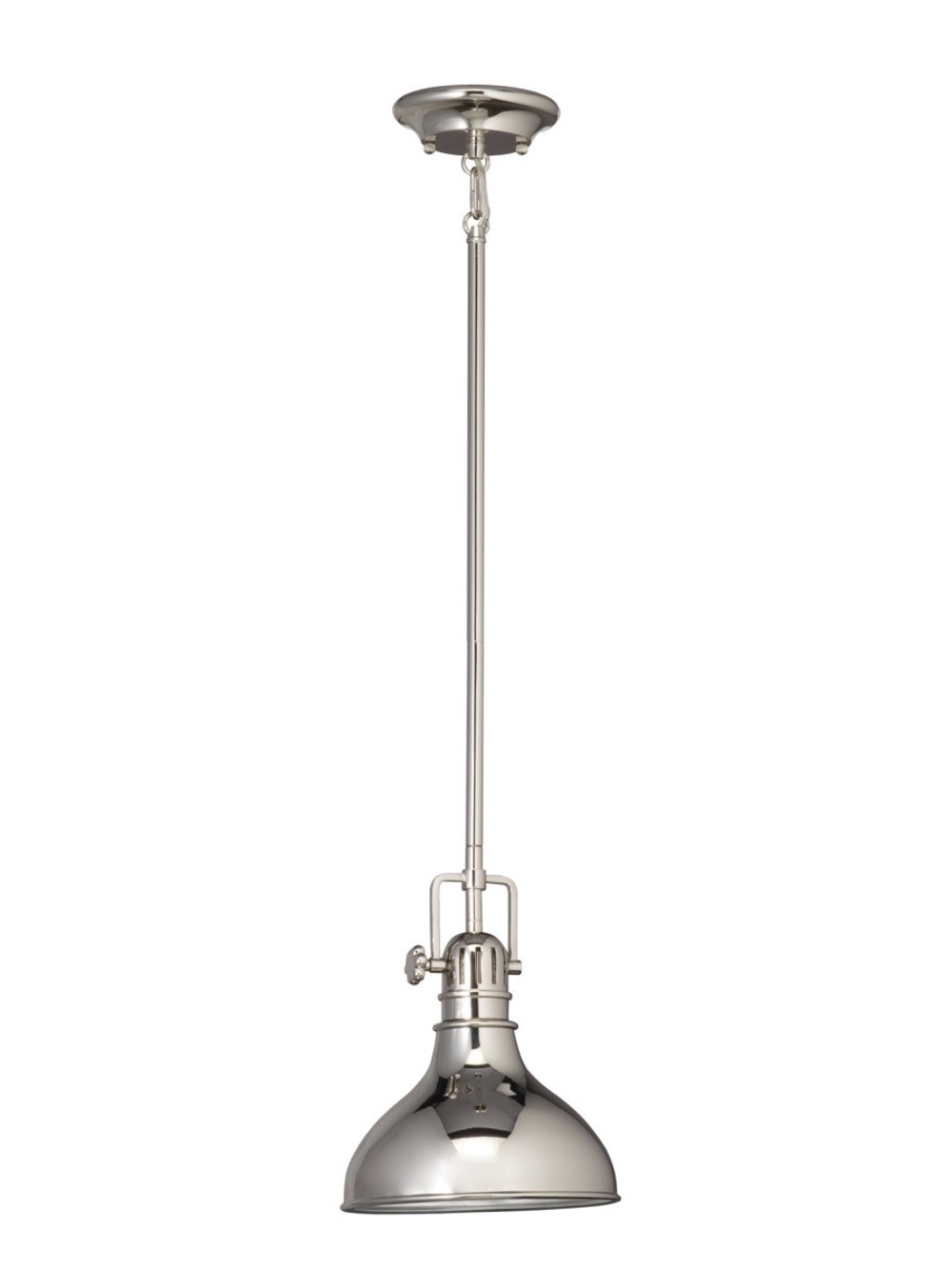 Polished Nickel Pendant Light - Modern Metal Shade
